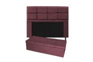 Conjunto cabeceira king 195cm munique + recamier calçadeira 195cm suede bordo - VH MOVEIS