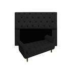 Conjunto Cabeceira Mirage Com Recamier Grécia King 195 cm Suede Preto - DL DECOR