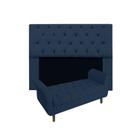 Conjunto Cabeceira Mirage Com Recamier Grécia Solteiro 90 cm Suede Azul Marinho - DL DECOR - Doce Lar Decorações