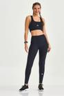 Conjunto Cajubrasil Top Nakay Preto + Legging Canelado Tam G