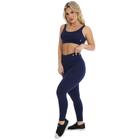 Conjunto Calça Legging e Top Academia Liso Cós Duplo