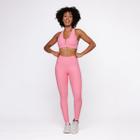 Conjunto Calça Legging Fitness Cós Alto e Top Bojo Feminino Poliamida - Orbis Fitness