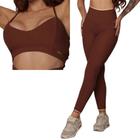 Conjunto Calca Legging Jacquard + Top Canelado Dolce Moving - Moving Fitness