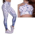 Conjunto Calca Legging Pulse Flower Rain Comum + Top Moving