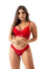 Conjunto Calcinha Soutien Renda Sexy Moda Íntima Lingerie Feminina Sutiã Sem Bojo Top - Renda íntima