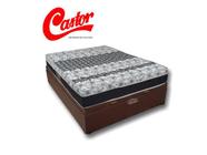 Conjunto Cama Box Baú Casal Padrão Viúva + Colchão Molas Castor Class 128x188x67 - Ideal para Quartos pequenos - Com espaço de Armazenamento