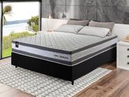 Conjunto Cama Box c/ Molas Ensacadas Alpine Cinza Casal 138x188x65