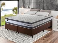 Conjunto Cama Box c/ Molas Ensacadas Alpine Cinza King 193x203x65