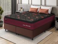 Conjunto Cama Box c/ Molas Ensacadas Toronto Vermelho King 193x203x66