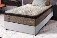 Conjunto Cama Box Espuma Atlanta Marrom Solteiro 96x203x62