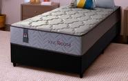 Conjunto Cama Box Magnético Solteiro Soft Relax Bege 96x203x63