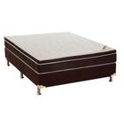 Conjunto Cama Box Ortobom Casal Exclusive Ortopédico com Base Camurça Marrom 188x138x50