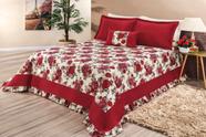 Conjunto Cama Casal Queen Size Flora com Babado Algodao