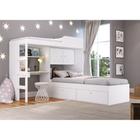 Conjunto Cama de Solteiro com Baú e Cama alta Lion com Escada e Escrivaninha CJ038 Art in Móveis