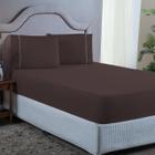 Conjunto Cama King Size 400 Fios Lençol com Elástico Fronha Ponto Palito 3 peças 40cm Altura - DONNA MARIA CONFECÇÕES