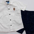 Conjunto camisa e bermuda sarja