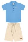 Conjunto Camisa Gola Polo Mais Bermuda de Linho Infantil Masculino