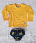 Conjunto Camisa UV + Sunga fralda fundo do mar 12 meses 