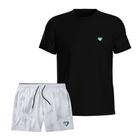 Conjunto Camiseta Algodão Premium e Short Tactel Estampado