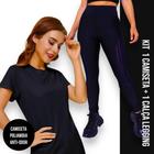 Conjunto camiseta Blusinha DRY FIT MALHA FRIA POLIAMIDA + Calça LEGGING REDINHA Academia Fitnes 531