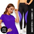 Conjunto camiseta Blusinha DRY FIT MALHA FRIA POLIAMIDA + Calça LEGGING REDINHA Academia Fitnes 531 - Iron