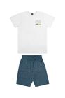 Conjunto camiseta branca bermuda infantil elian - 26884