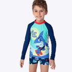 Conjunto Camiseta de Nadar e Sunga Boxer Tubarão Aloha Infantil Menino Moda Praia Puket 110401139