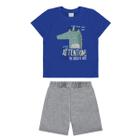 Conjunto Camiseta Manga Curta e Bermuda Infantil Verde Azul