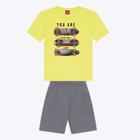 Conjunto Camiseta Manga Curta e Bermuda Moletom Infantil Masculino Kyly 1000383