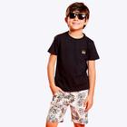 Conjunto Camiseta Manga Curta e Bermuda Sarja Monstera Infantil Menino Banana Danger 50232