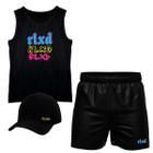 Conjunto Camiseta Regata Algodão Short Tactel E Boné RLXD2