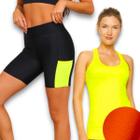 Conjunto Camiseta REGATA MALHA FRIA POLIAMIDA + Short BOLSO Legging Leg Academia Corrida 553