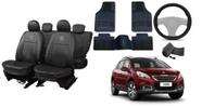 Conjunto capa couro Peugeot 2008 15-21 + tapete + vol.