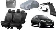 Conjunto capa couro Peugeot 207 08-14 + limpador e capa