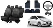 Conjunto capa couro Peugeot 208 13-20 + tapete e vo