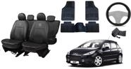 Conjunto capa couro Peugeot 307 02-12 + tapete + volante anatômico