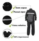 conjunto Capa De Chuva Light PVC Motoqueiro Impermeável Motoboy Unissex com Fita Refletiva as