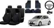 Conjunto Capa de Couro Premium Etios 12-16 com Tapete e Volante