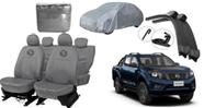 Conjunto Capa Luxo + Volante Couro Cinza Frontier 2020-2024 + Limpador