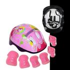 Conjunto Capacete + Kit de Proteção Infantil Skate Bike Patins Criança Acima de 3 Anos 925