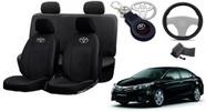 Conjunto Capas de Couro Toyota Corolla 2015 + Capa de Volante + Chaveiro Toyota