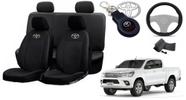 Conjunto Capas de Couro Toyota Hilux 2014 + Capa de Volante + Chaveiro Toyota