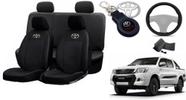 Conjunto Capas de Couro Toyota Hilux 2016 + Capa de Volante + Chaveiro Toyota