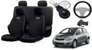 Conjunto Capas de Couro Toyota Yaris 2009 + Capa de Volante + Chaveiro Toyota