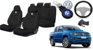 Conjunto Capas de Tecido para Proteção Elegantes Amarok 2010 a 2024 + Volante + Chaveiro VW