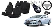 Conjunto Capas Estofado Civic 11-17 + Volante + Chaveiro