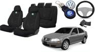 Conjunto Capas Proteção Tecido Premium Bora 2000 a 2011 + Volante + Chaveiro VW