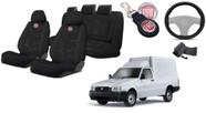 Conjunto Capas Tecido Assentos Fiorino '96-'07 + Volante + Chaveiro - Design Personalizado