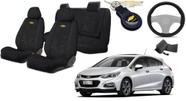 Conjunto Capas Tecido Elegantes Cruze 2017+2023 + Volante + Chaveiro GM