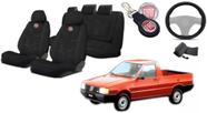 Conjunto Capas Tecido Fiorino '77-'96 + Volante + Chaveiro - Proteção Total